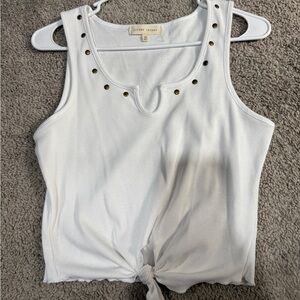 Gilded Intent Ivory Ribbed Top— NEVER WORN